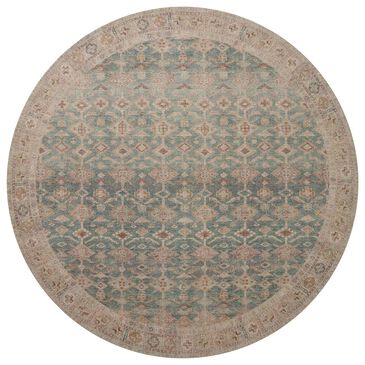 Angela Rose Aubrey 7"6" Round Aqua and Sand Area Rug, , large