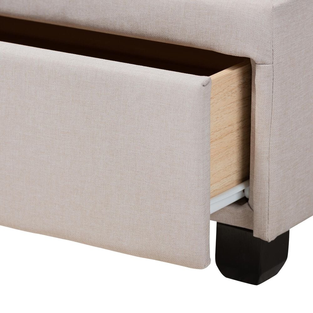 Baxton Studio Netti Queen Storage Bed with Beige Upholstered in Black, , large