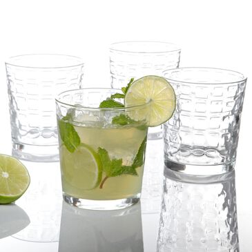 Gibson Homewares Great Foundations 4-Piece 13 Oz Embossed Glass Set in Clear, , large
