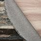 L&R Resources Sinuous Distressed Cabin Camouflage 4" Round Gray, Brown and Tan Area Rug, , large