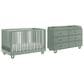 Oxford Baby Meridian 3-Piece Nursery Set with 3-in-1 Convertible Crib, Dresser and Changing Topper in Olive Green, , large
