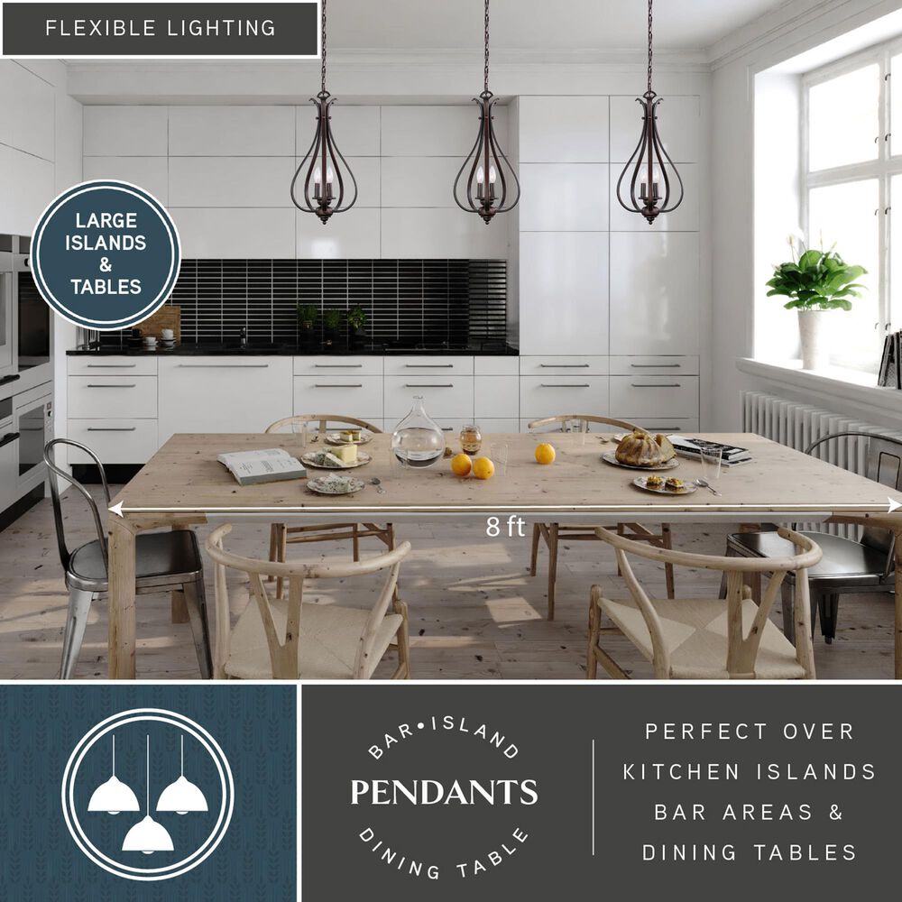 Vaxcel Monrovia 3-Light Pendant in Royal Bronze, , large
