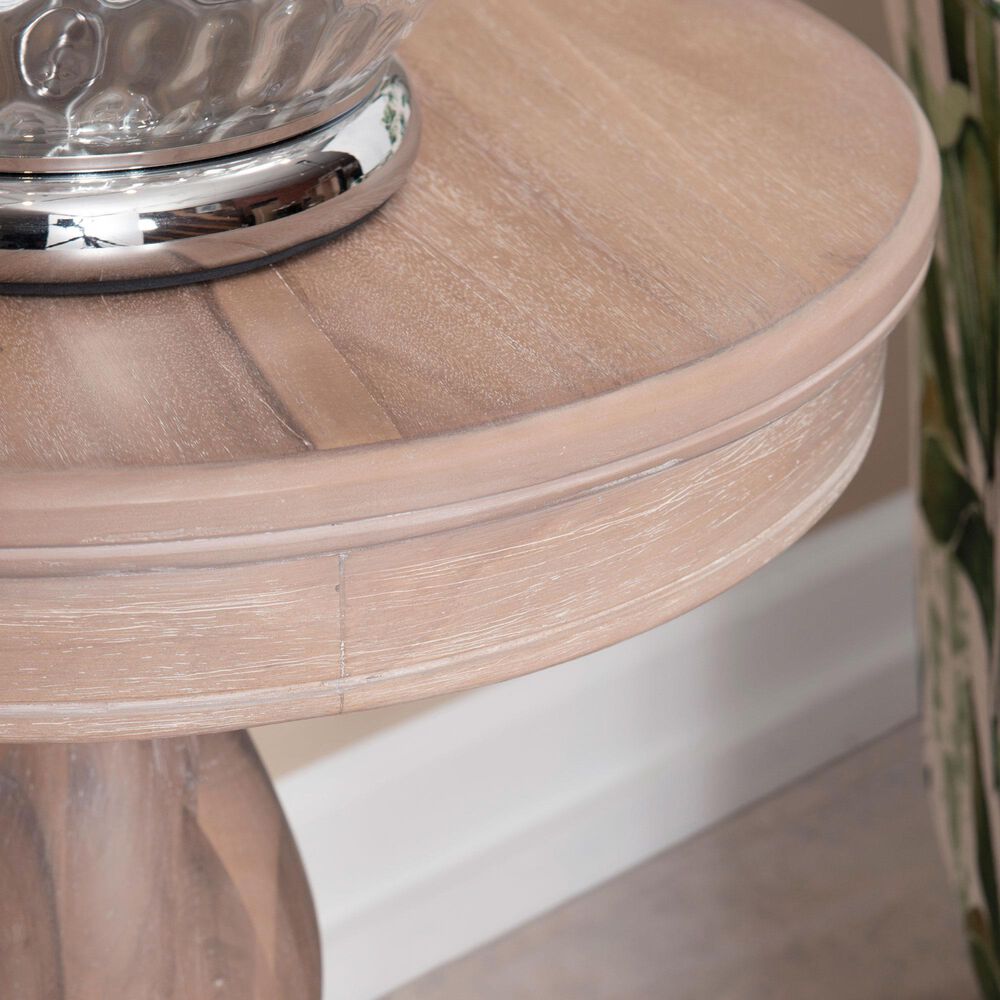 Linon Home Decor Stanton Round Side Table in Natural, , large