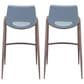 Zuo Modern Desi Bar Chair in Gray and Dark Brown (Set of 2), , large