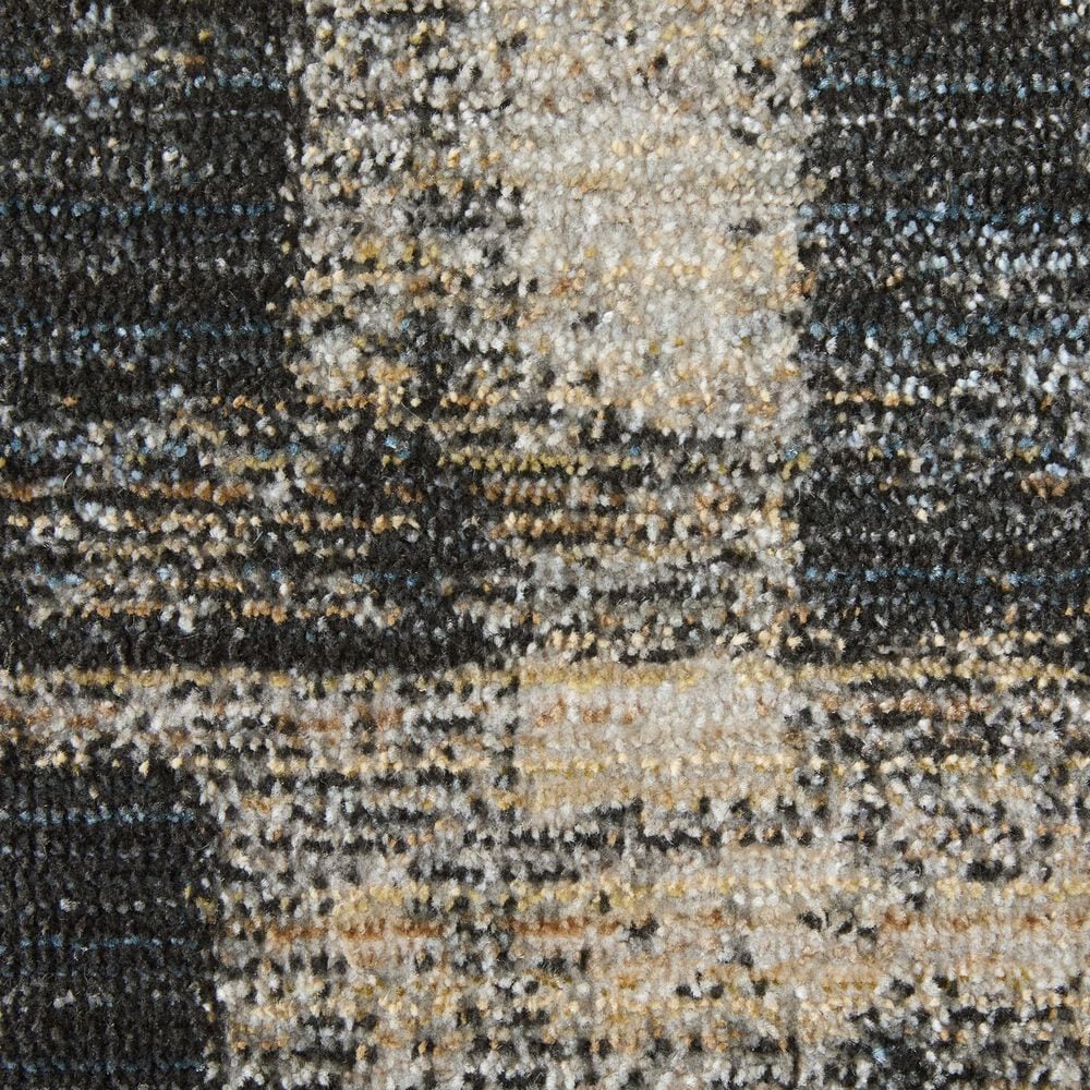 Feizy Greenwich Black and Multicolor 2'6" x 7'3" Runner, , large