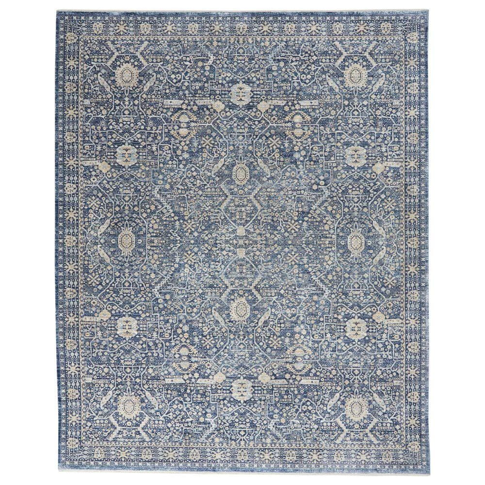 Nourison Lustrous Weave LUW03 7"10" x 10"2" Blue Area Rug, , large