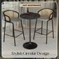Leisuremod LeisureMod Verve Collection Modern Bar Height Table Black Base with 27 Round Black Marbleized MDF Top, , large