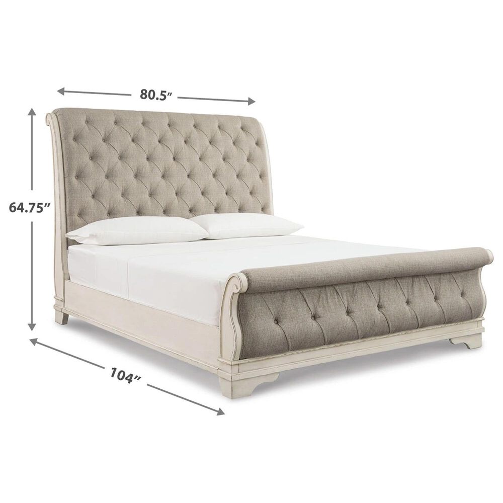 Ashley Realyn King Sleigh Bed in Chipped White, , large