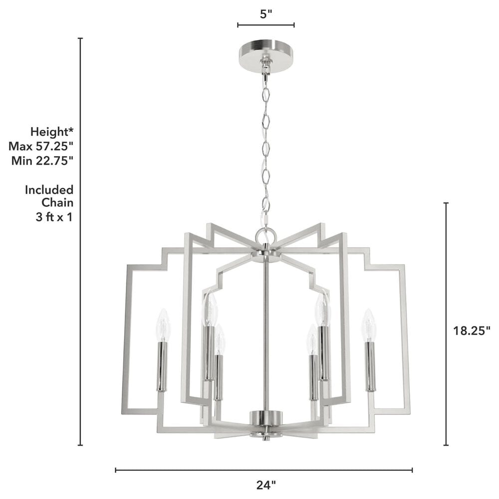 Hunter Zoanne 24&quot; 6-Light Chandelier in Brushed Nickel, , large