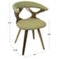 Lumisource Gardenia Swivel Arm Chair with Brown Upholstered in Whitewashed, , large