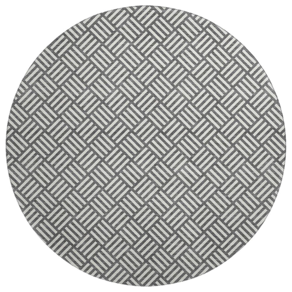 Dalyn Rug Company The Reserve TR3 Charcoal 8" Round Indoor/Outdoor Area Rug, , large