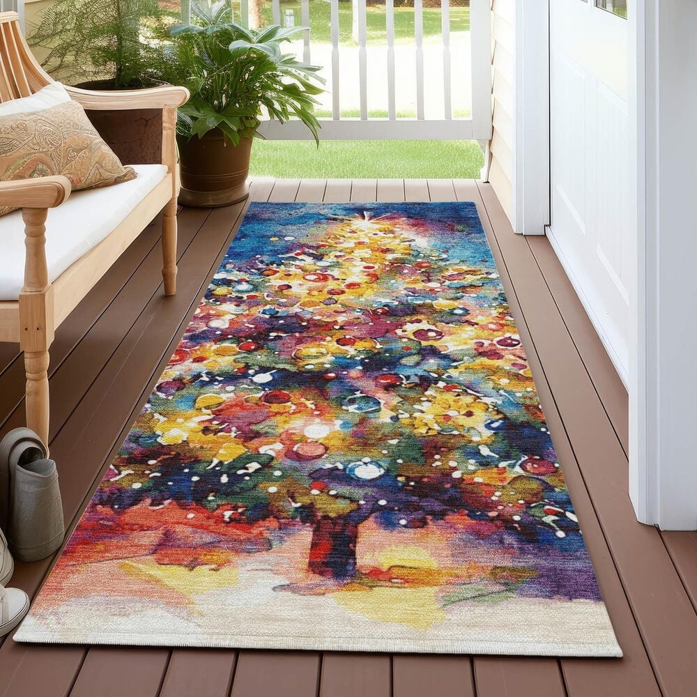 Dalyn Rug Company Wonderland WN14 2&#39;3&quot; x 7&#39;6&quot; Navy Indoor/Outdoor Runner, , large