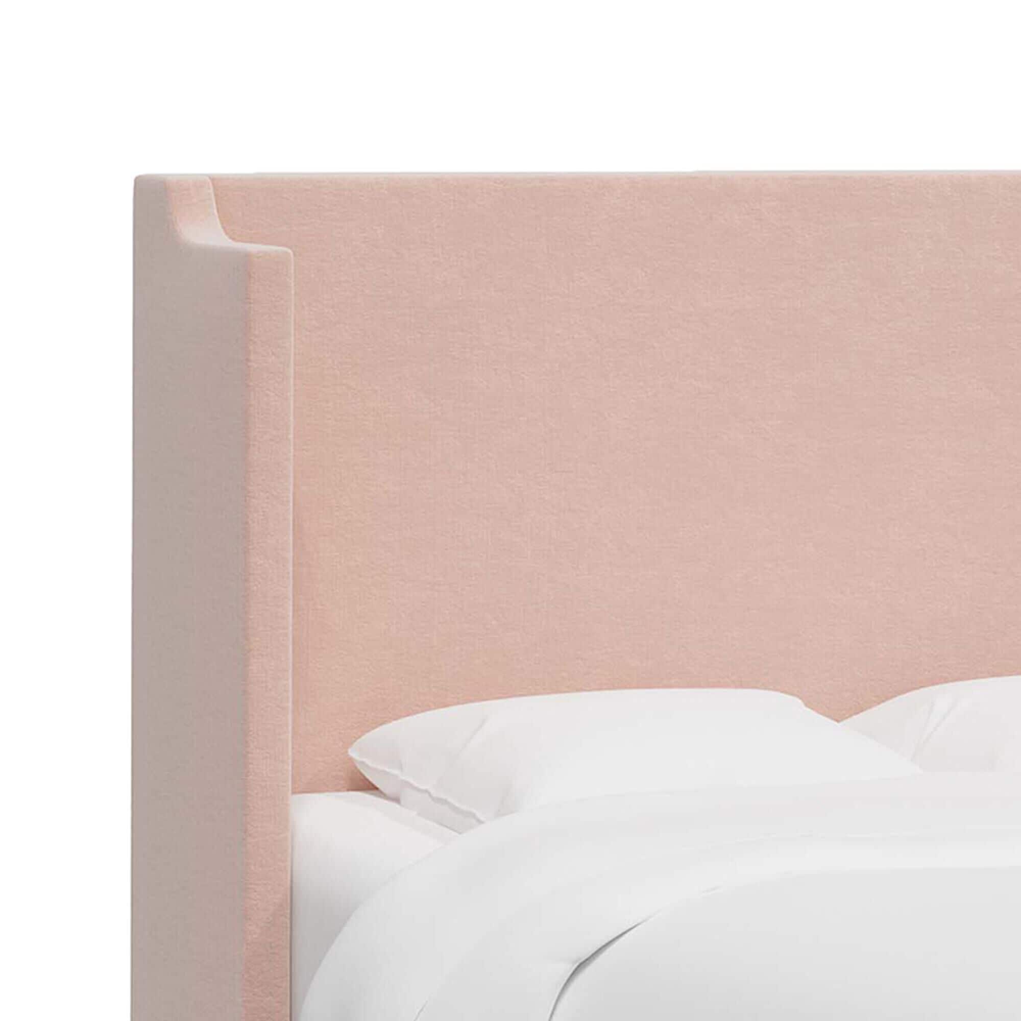 Pink discount wingback bed