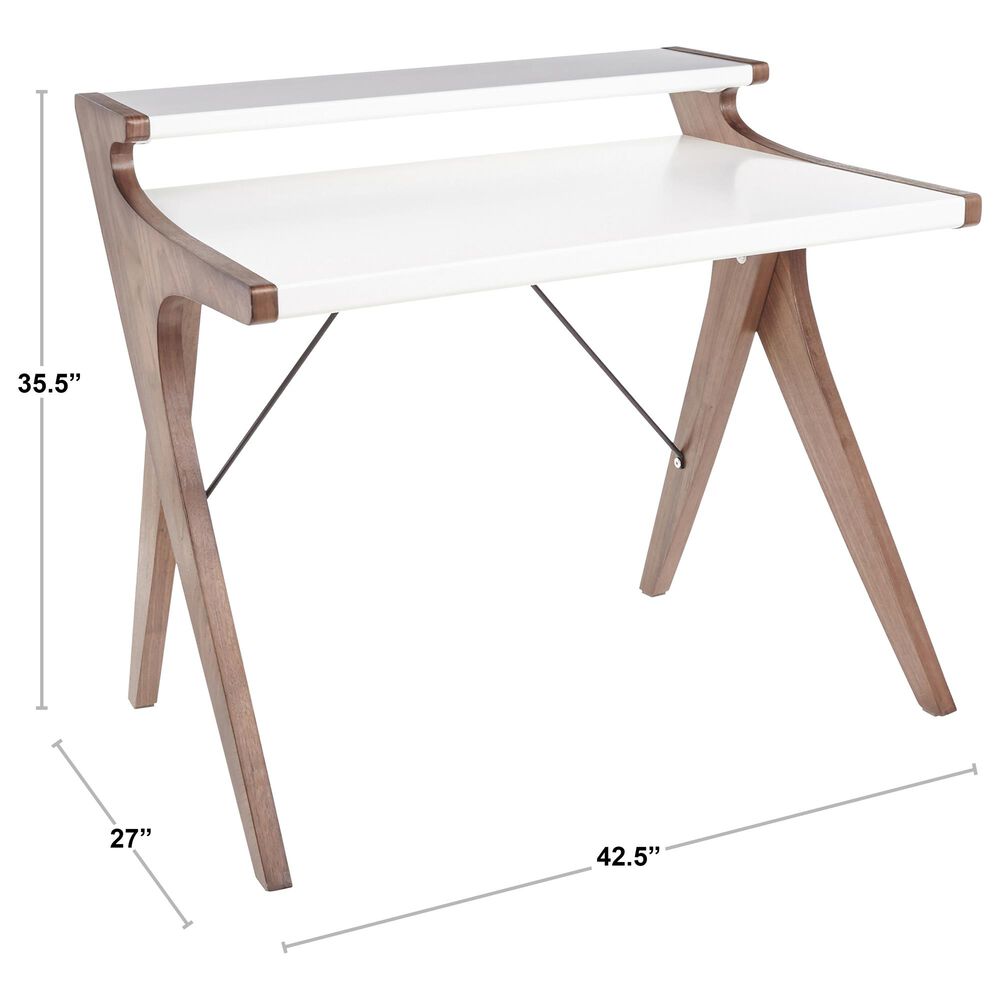 Lumisource Archer Desk in Grey/Walnut, , large