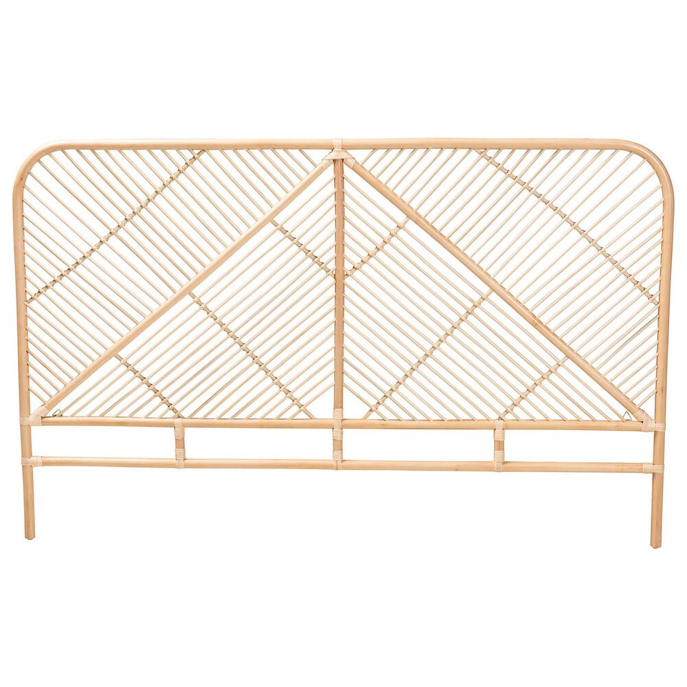 Baxton Studio Walid Rattan Queen Standalone Headboard in Natural Brown, , large