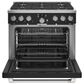 Cafe 6.2 Cu. Ft. Freestanding Natural Gas Range in Matte Black and Brushed Stainless, , large