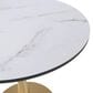 Leisuremod Bristol 24" Round Dining Table with MDF Top in Gold and Marbled White - Table Only, , large