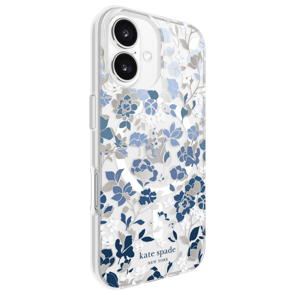 Kate Spade Protective MagSafe Case for iPhone 16 in Flowerbed Blue, , large