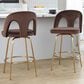 LumiSource Ava Swivel Counter Stool with Espresso Velvet Upholstery in Gold (Set of 2), , large