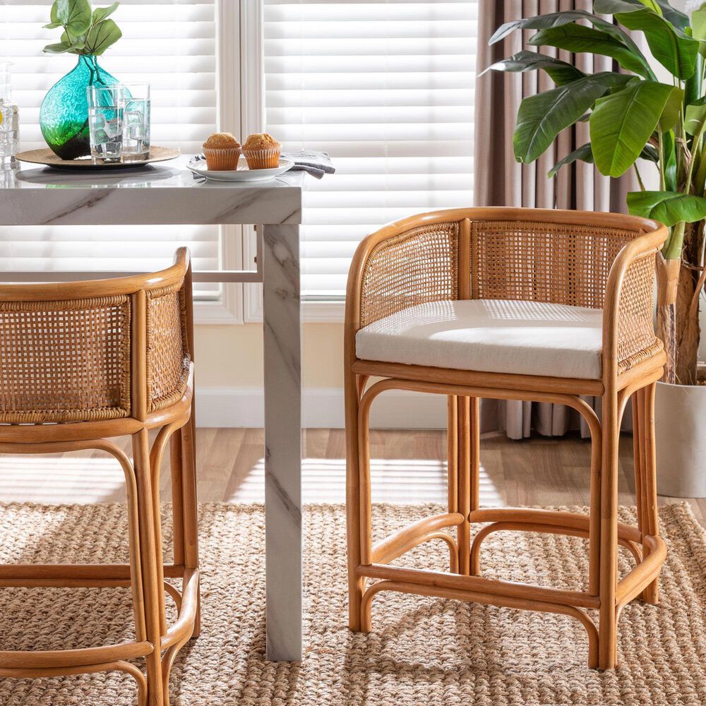 Baxton Studio Aria Counter Stool in Light Honey, , large