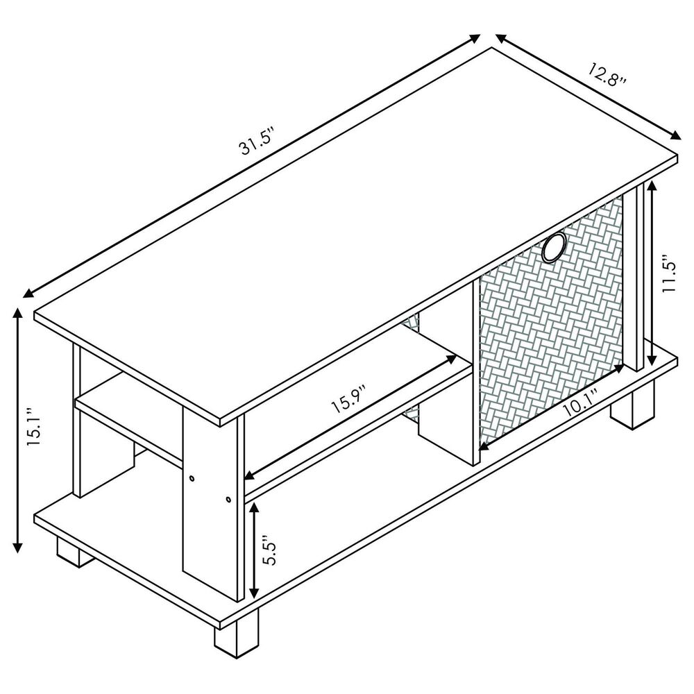 HOMLUX 31.5" Entertainment Center TV Stand with Bin Drawers in Columbia Walnut and Dark Brown, , large