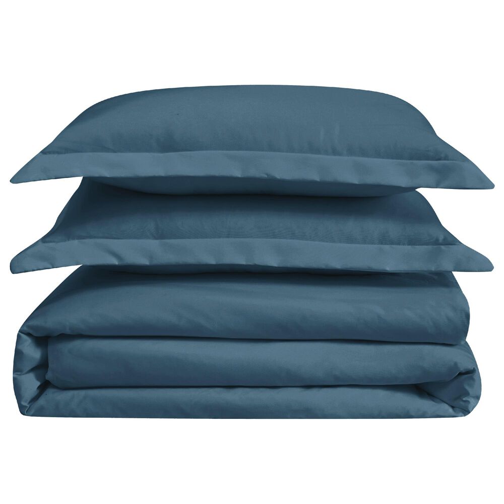 Pem America Cannon Solid 3-Piece Full/Queen Duvet Cover Set in Dark Blue, , large