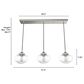 Hunter Saddle Creek 3-Light Linear Pendant Cluster with Clear Seeded Shade in Brushed Nickel, , large