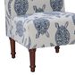 Linon Home Decor Hawksbill Accent Chair in Indigo and Cream, , large