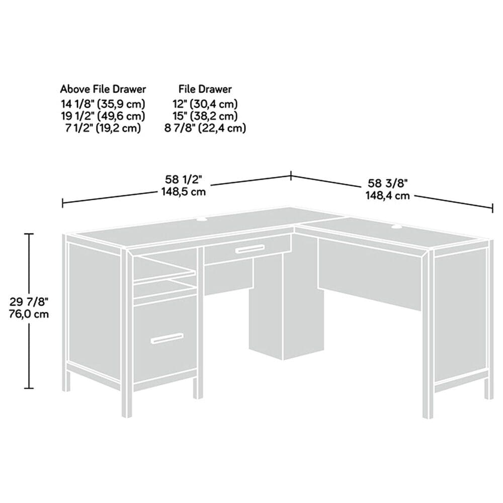 Sauder Pacific View L-Shaped Desk in Saddle Walnut, , large