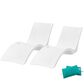 Floating Luxuries Kai Shelf Lounger with Pillows in White and Aruba (Set of 2), , large