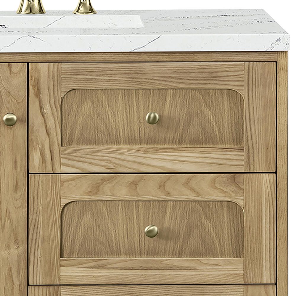 James Martin Vanities Laurent 36&quot; Single Bathroom Vanity in Light Natural Oak with 3 cm Ethereal Noctis Quartz Top and Rectangular Sink, , large