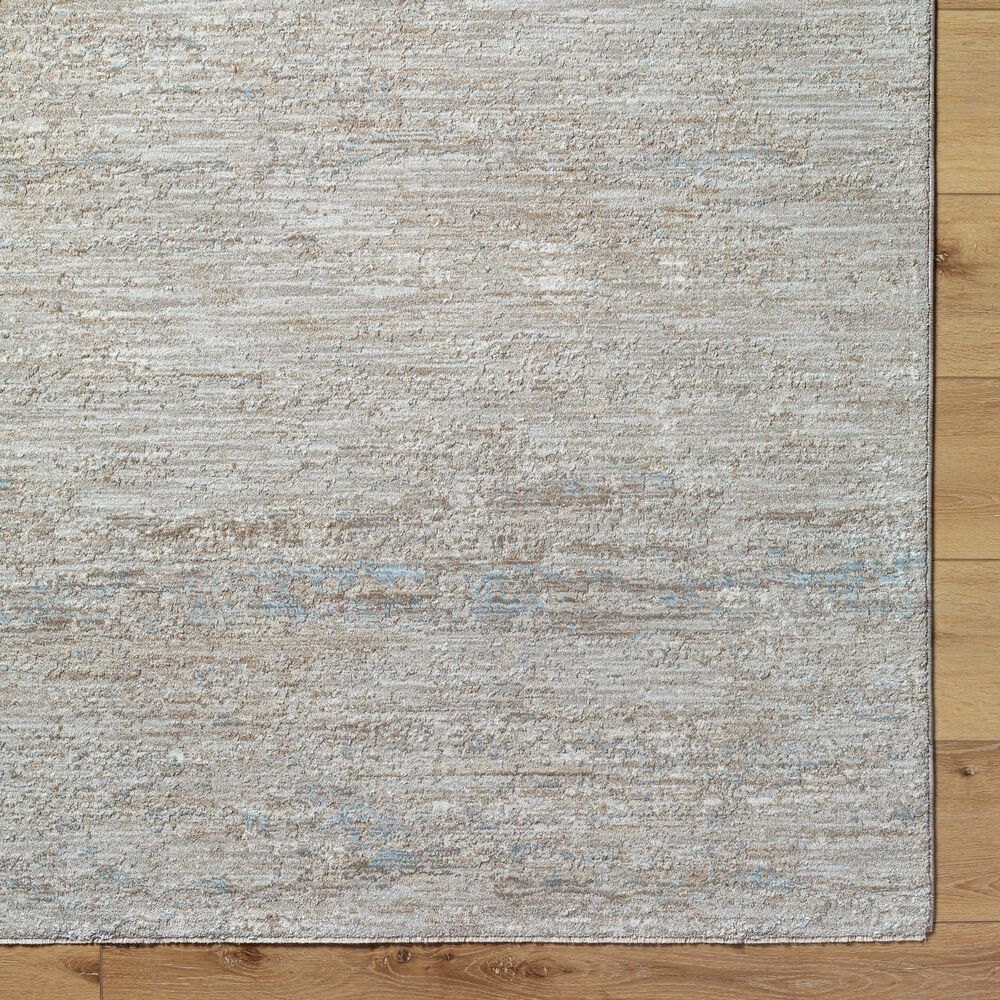 Surya Masterpiece Medium Gray, Light Gray, Cream and Ice Blue 2'7" x 10' Runner, , large