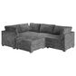 HOMLUX 5-Piece Mod Sectional with Chaise in Gray, , large