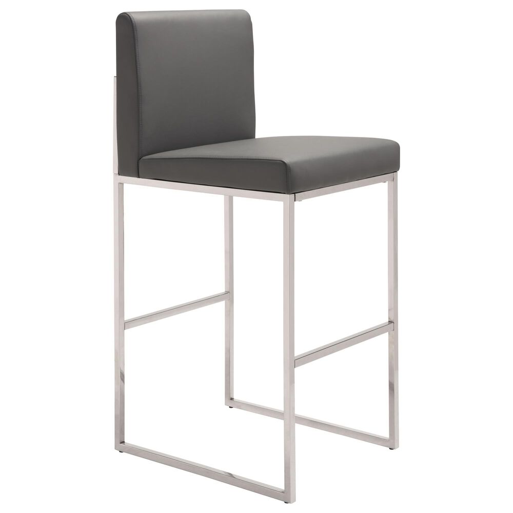 Zuo Modern Genoa Barstool in Gray, , large