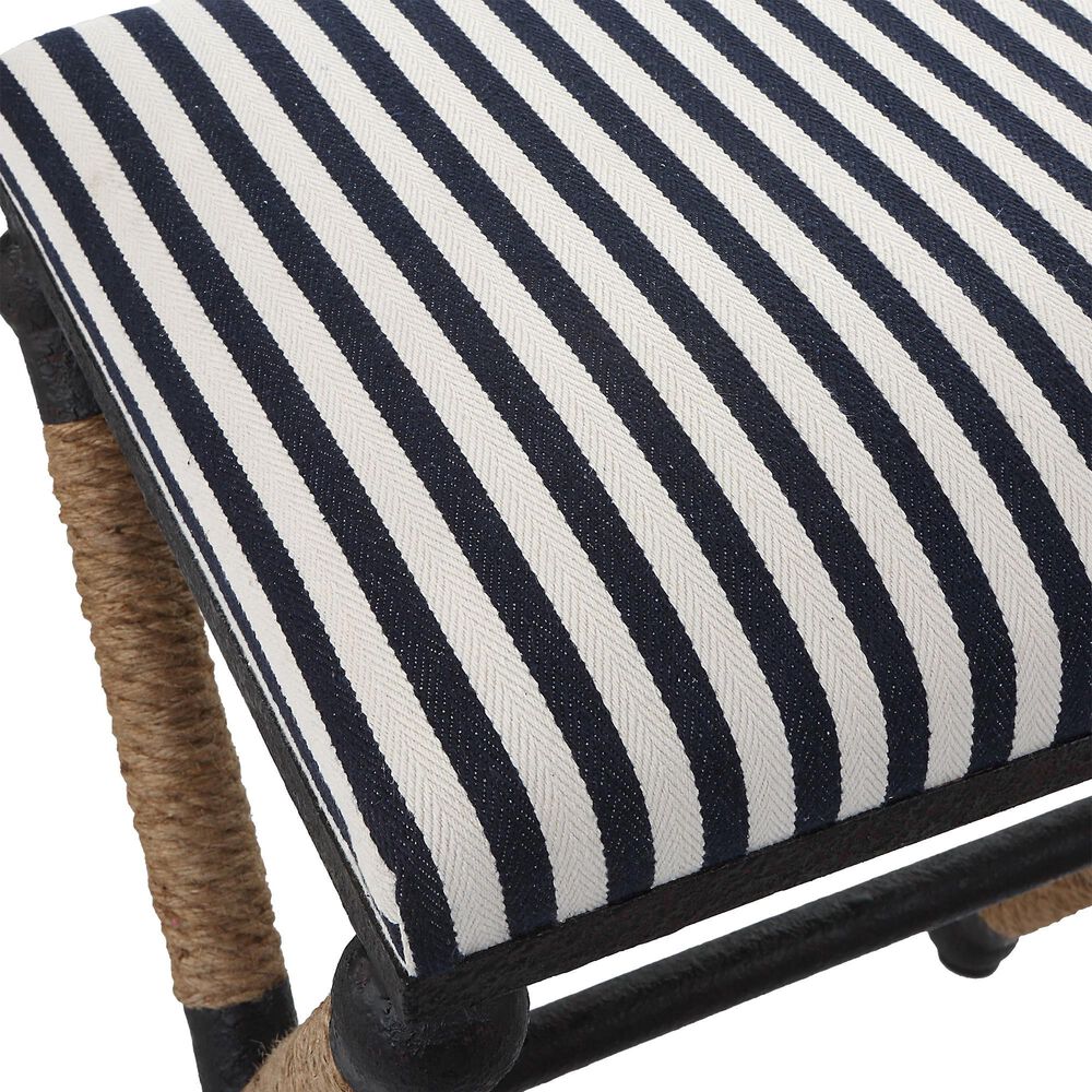 Uttermost Braddock Counter Stool in Navy and Cream, , large