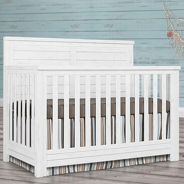 Evolur Belmar Flat Top 5-In-1 Crib in Weathered White, , large