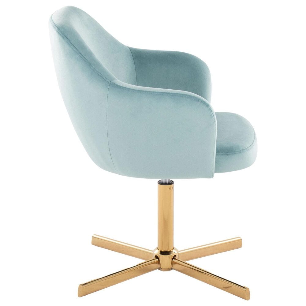 Lumisource Buena Swivel Accent Chair in Light Blue, , large