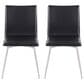 Lumisource Mason Swivel Side Chair with Black Upholstered in Brushed Stainless Steel (Set of 2), , large