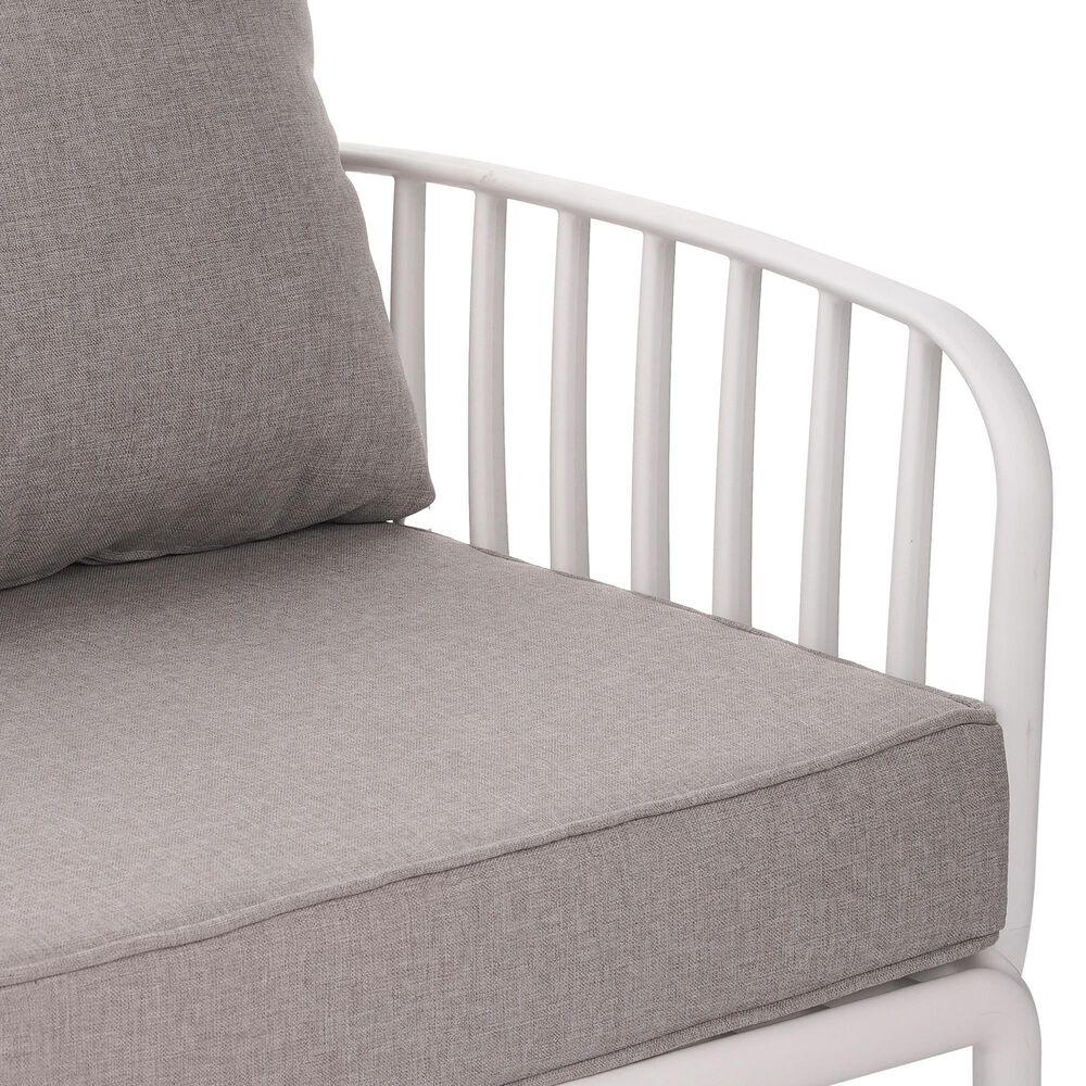 Hearth and Haven Patio Club Chair with Light Gray Cushion in White, , large