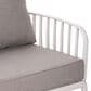 Hearth and Haven Patio Club Chair with Light Gray Cushion in White, , large