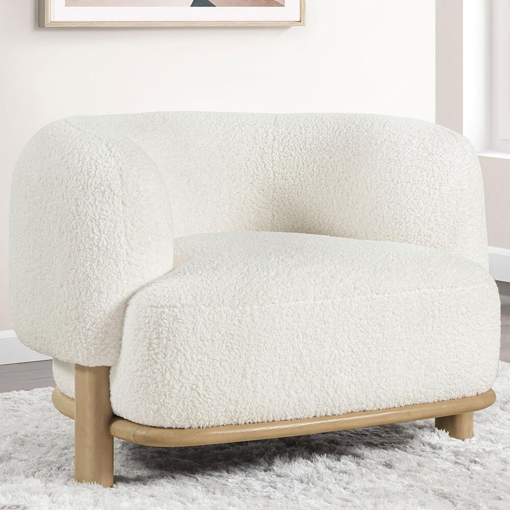 Coaster Lawler Barrel Back Accent Chair in Ivory, , large
