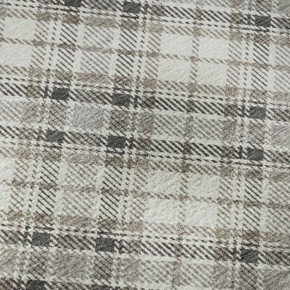 Dalyn Rug Company Soft Essentials Plaid Putty 10' x 14' Indoor/Outdoor Area Rug, , large