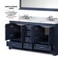Lexora Home Dukes 60" Double Bathroom Vanity in Navy Blue with 2 cm White Quartz Top and Rectangular Sinks, , large