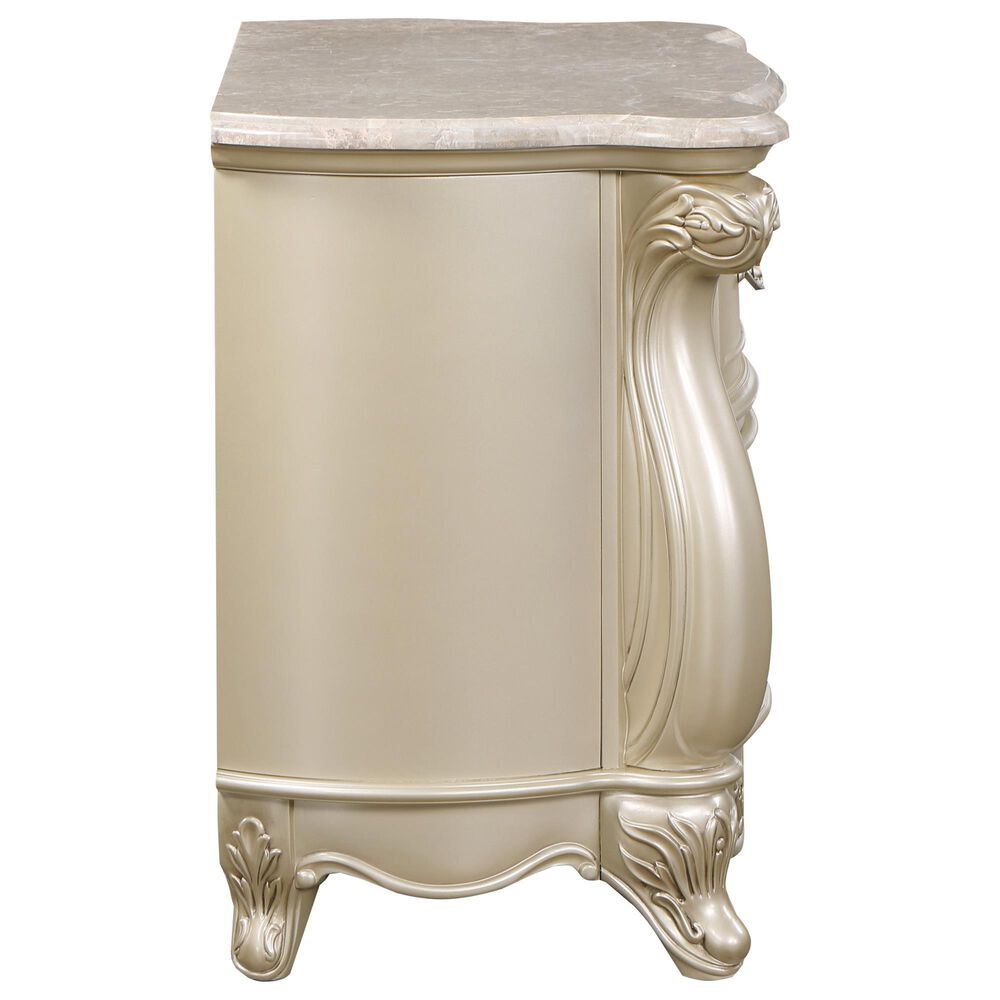 New Heritage Monique 2-Drawer Nightstand with Marble Top in Champagne, , large