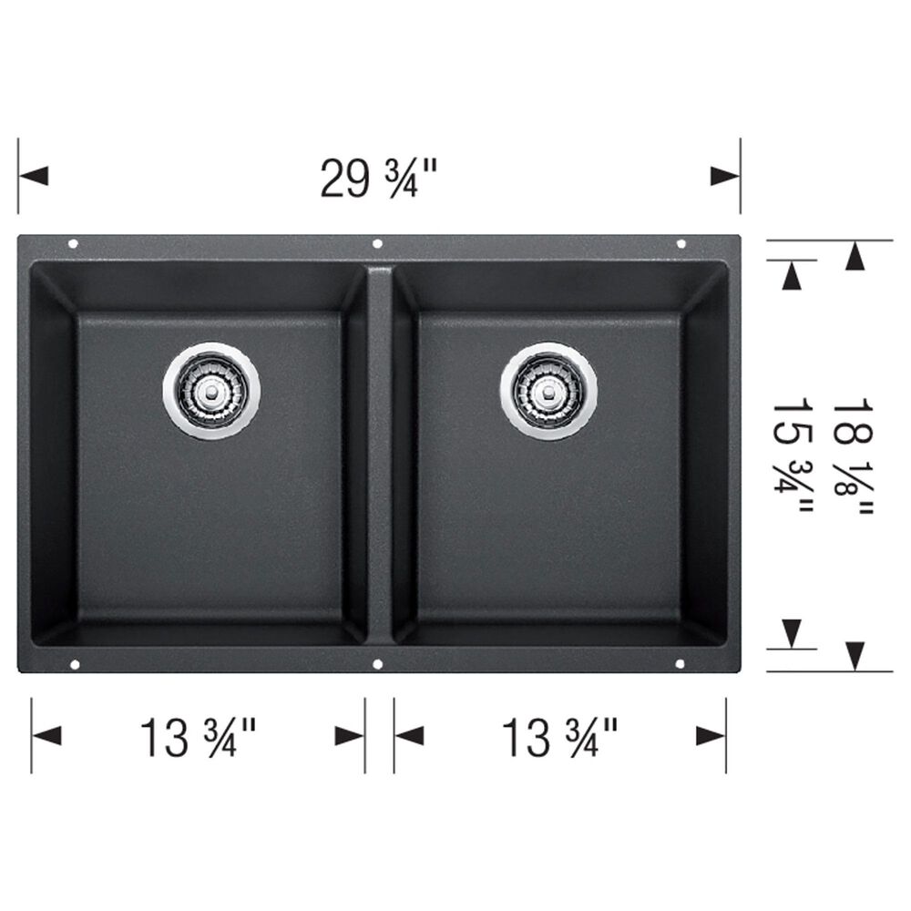 Blanco Precis 30&quot; Equal Double Bowl Kitchen Sink in Soft White, , large