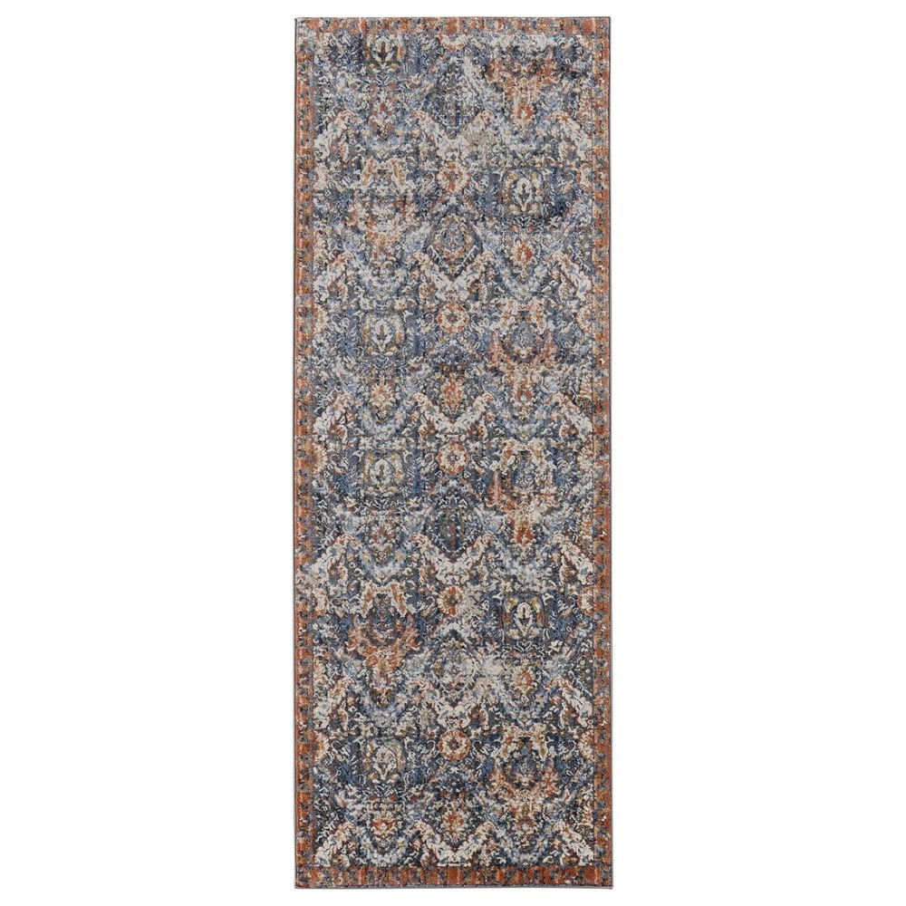Feizy Kaia 2"6" x 10" Navy and Blue Runner, , large