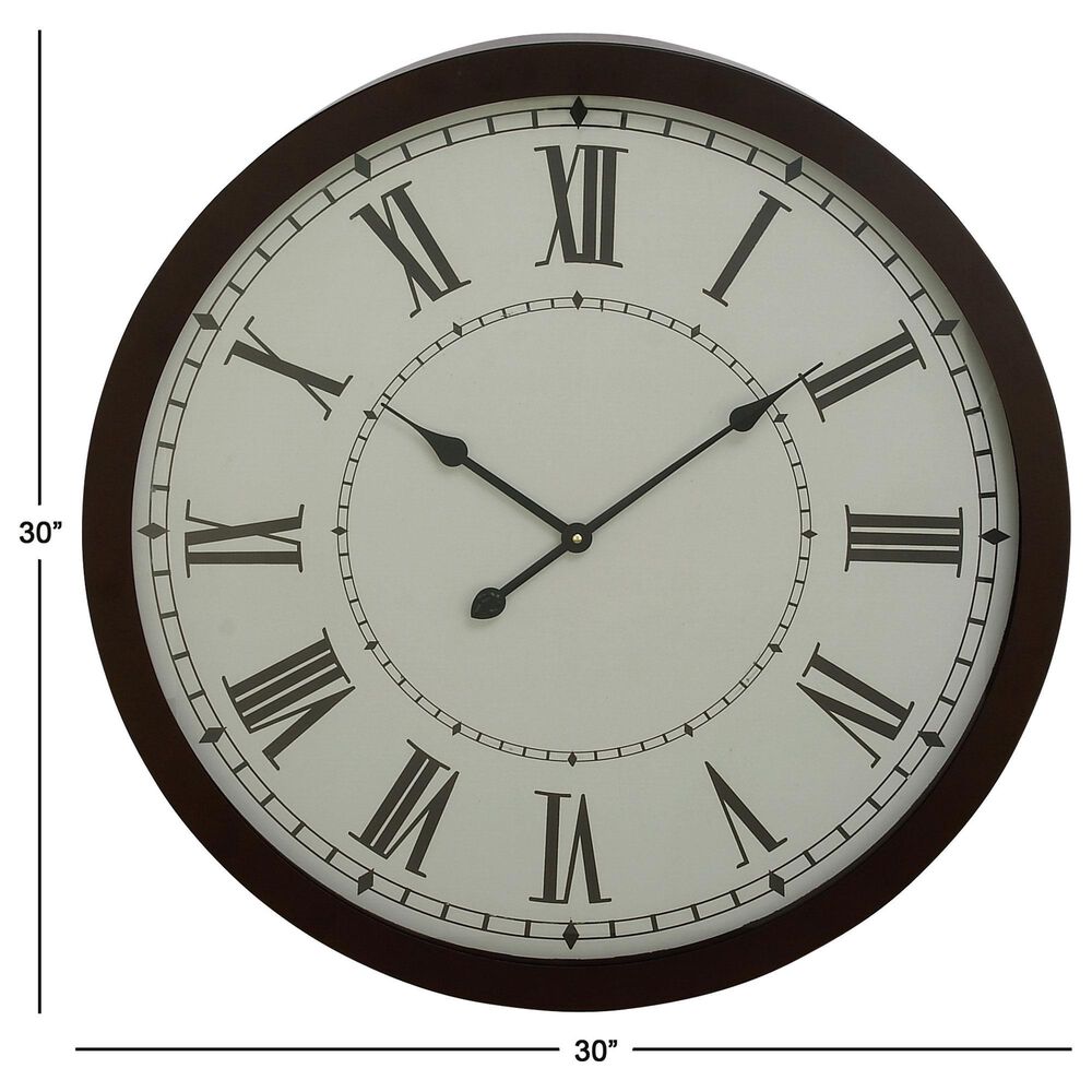 Maple and Jade 30&quot; Decorative Wall Clock in Matte Black and White, , large