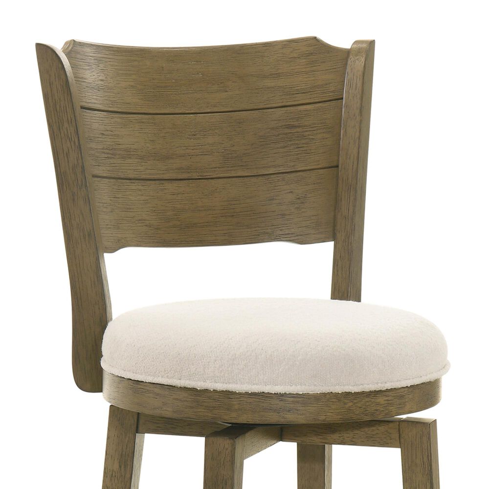 Armen Living Winsley Swivel Bar Height Stool in Putty Brown, , large