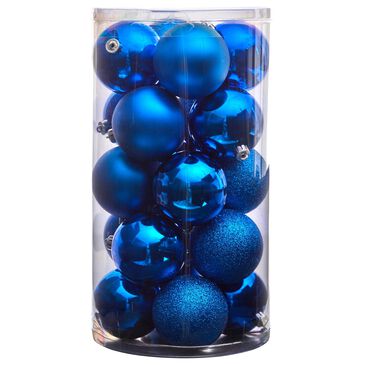 Nearly Natural Inc 20 Count 3" Shatterproof Ornament Set in Blue, , large