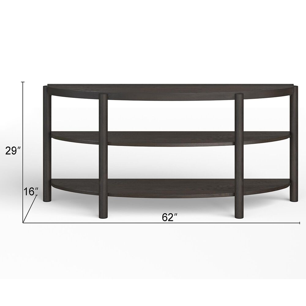 Nicolette Home Hadleigh Demilune Sofa Table in Coffee Bean, , large